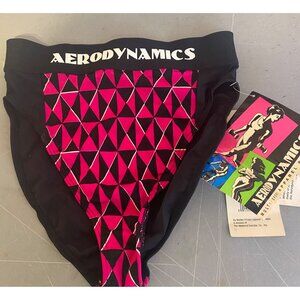 Vintage Aerodynamics Marika 80s Dance Geometric Cheeky Briefs Hi Cut Exercise L